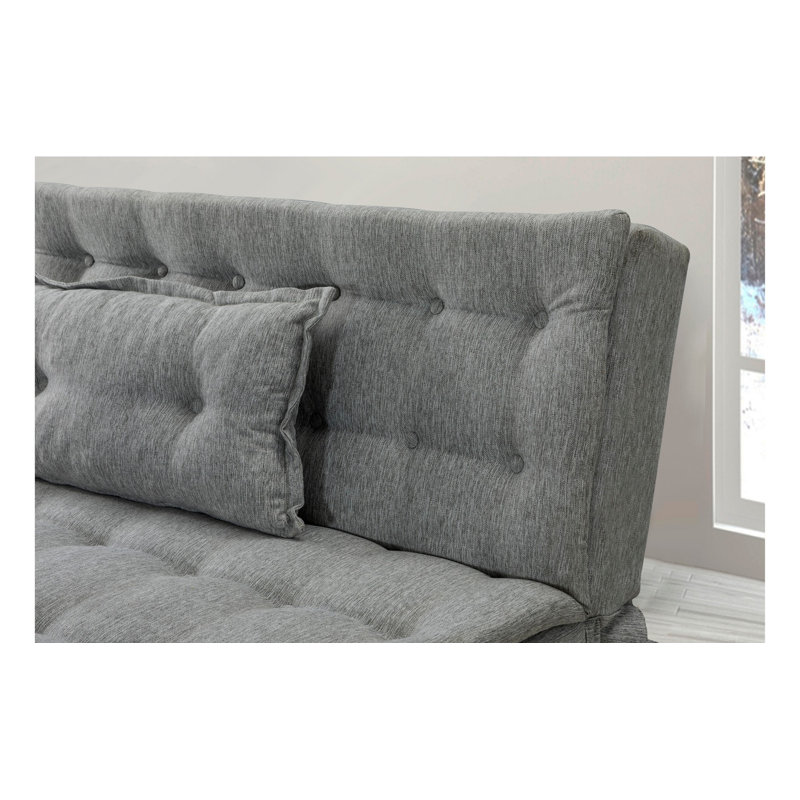 Canapé modulaire d'angle rembourré 88,6 po Sky, Velours gris