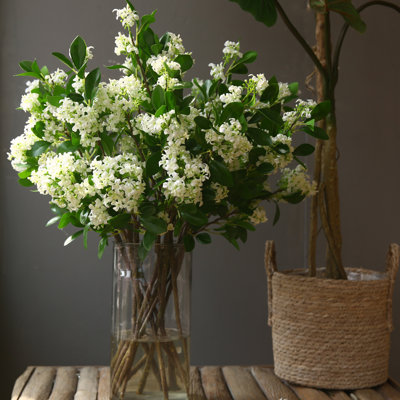 5 pièces de bouquets d'osmanthus artificiels, 30 pouces de long, fleurs d'osmanthus simulées pour le jardin