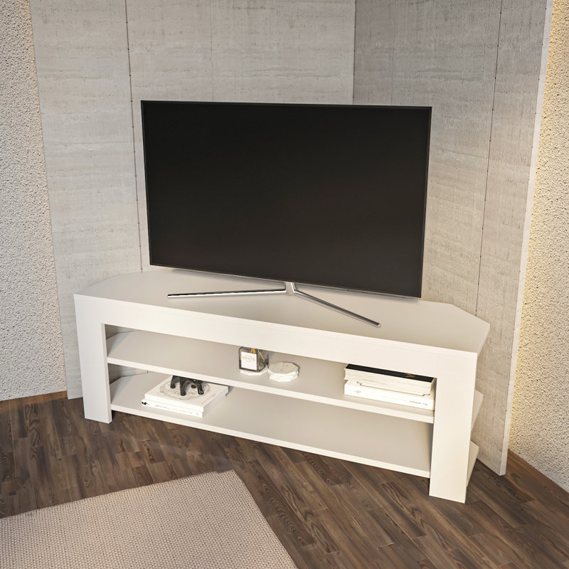 Meuble télé de coin 47 po Rita, Blanc