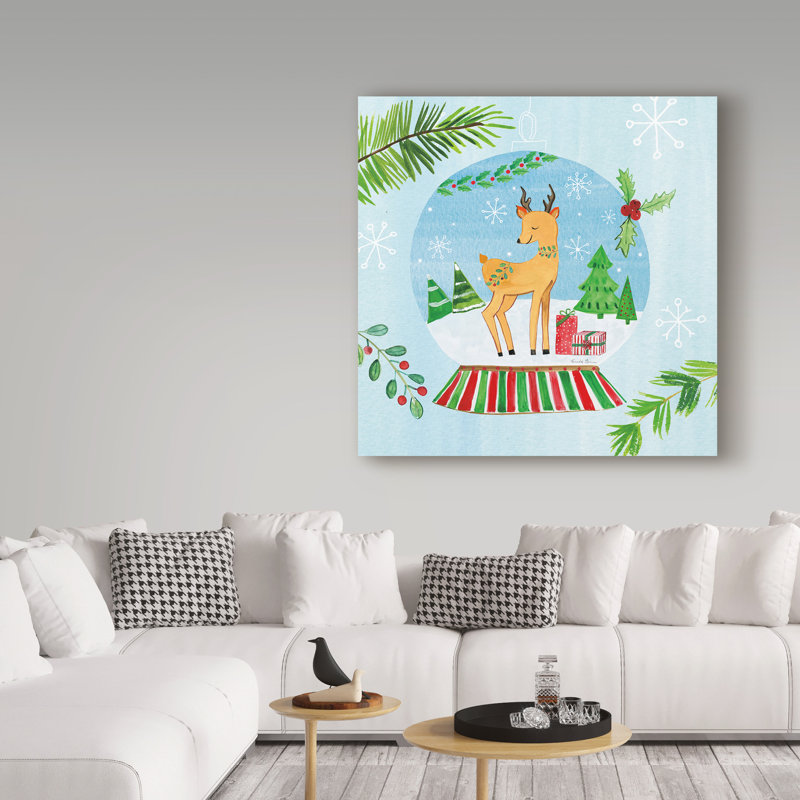 « snow globe animaux i », impression sur toile, H 14 po x l 14 po x P 2 po