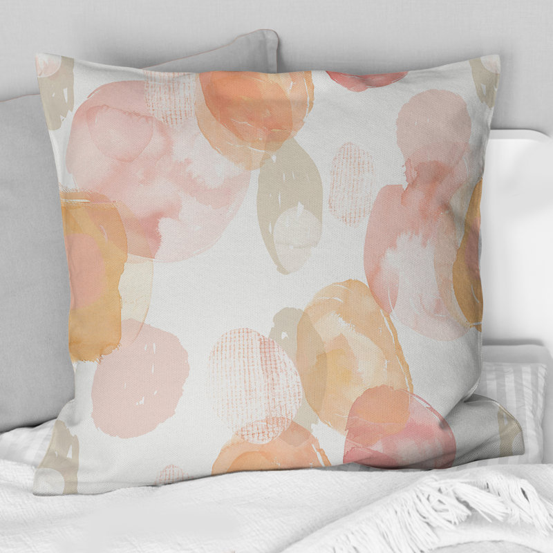 Coussin décoratif orange, beige et bohème Boho, H 18 po x l 18 po