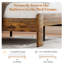 Cadre de lit grand format en bois et en métal, cadre de ferme, lit plateforme, brun (assemblage simple)-215526837