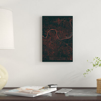 « nashville infrared urban blueprint map », reproduction d’impression sur toile