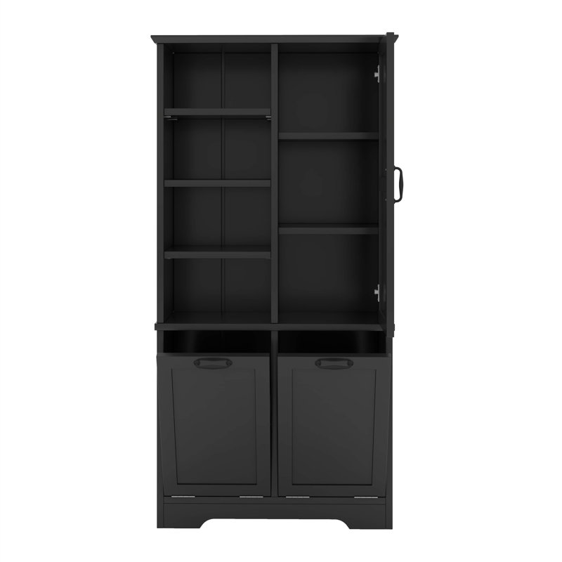 Maximisez l'espace avec l'armoire de rangement et les tablettes réglables, Noir