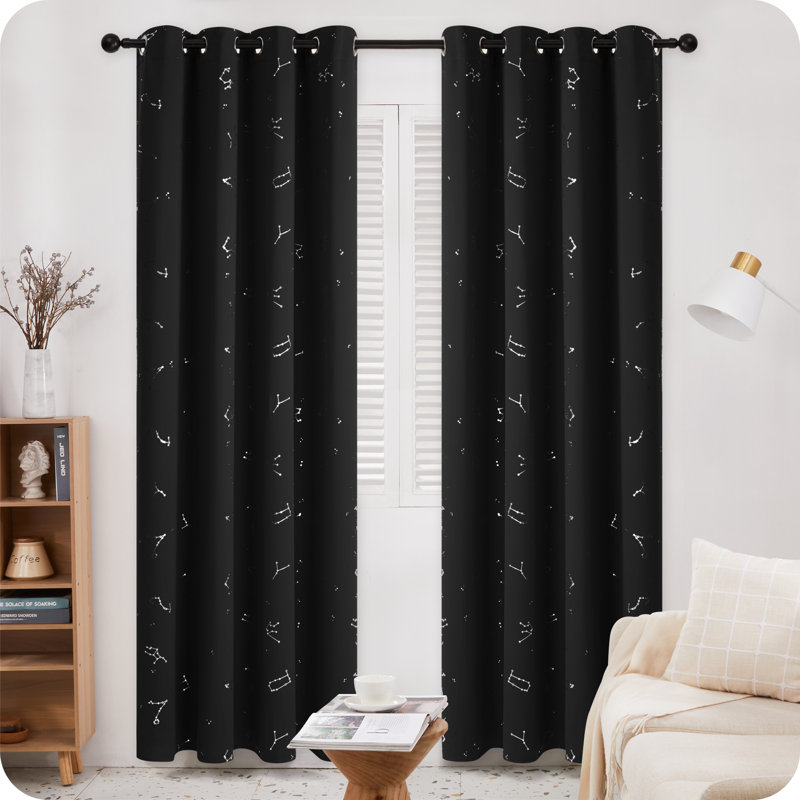 Radmilla Blackout Curtain Pair, 66cm Width x 229cm Drop, Black