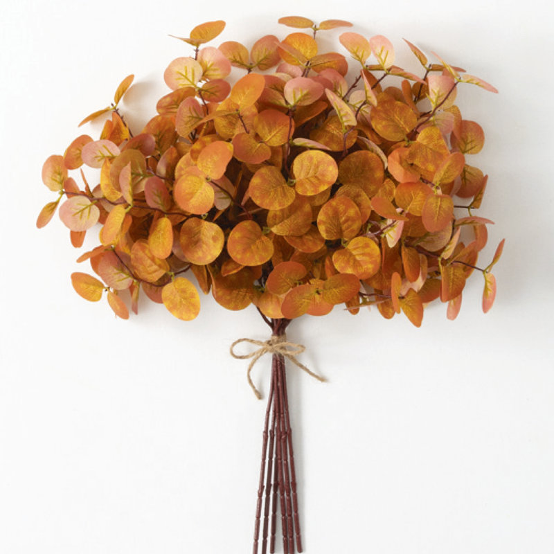 Ensemble de 3 paquets d'eucalyptus de Noël de Sullivan, tige artificielle jaune, 16,5 po