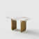 Dashona White Rectangular Sintered Stone Dining Table with Double Pedestals