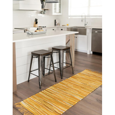 Tapis géométrique en coton tissé à la main Pritchard