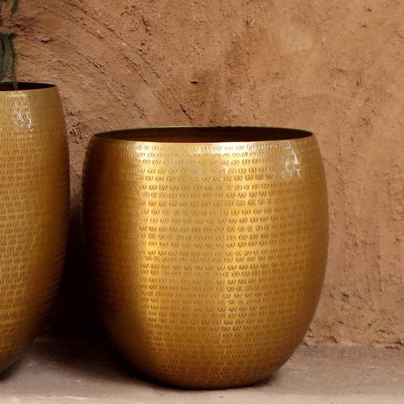 Perrone Handmade Metal Pot Planter, 1, 36cm H x 36cm W x 36cm D