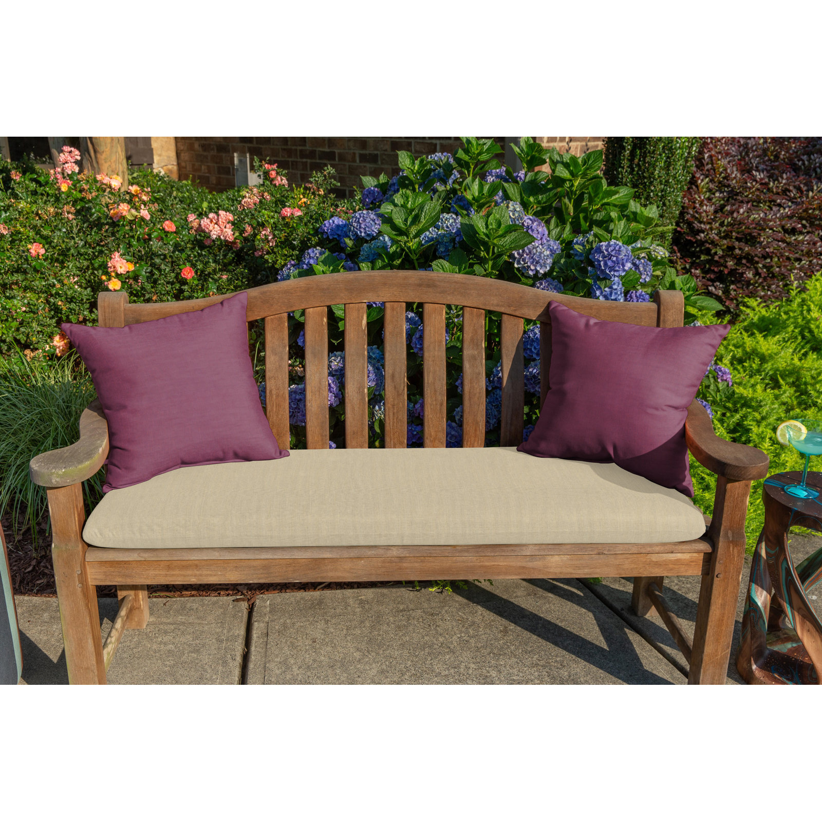  Outdoor Square Pillow Cover & Insert, 18"H x 18"W, Canvas Iris Sunbrella®