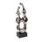 Ceramic Abstract Decorative Silver Sculpture with Black Base