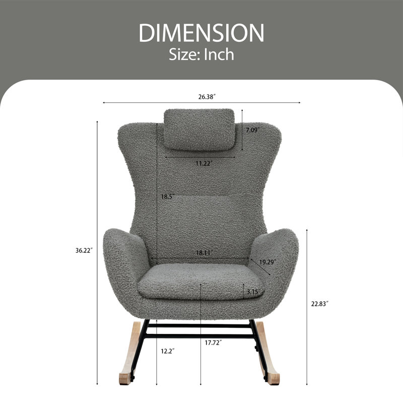 Chaise berçante Kemmie, Fausse fourrure grise