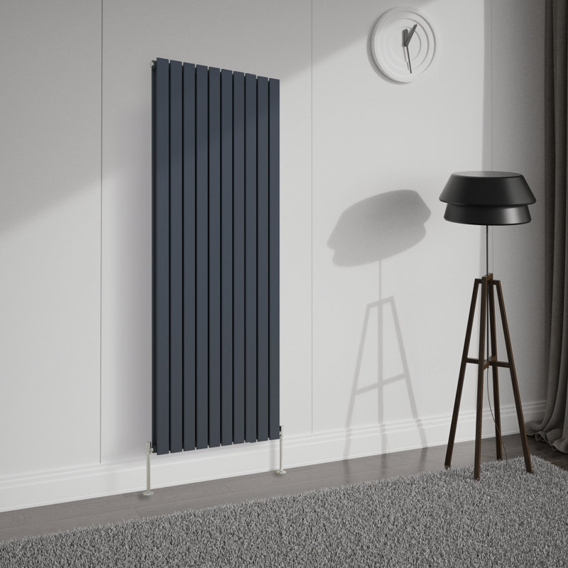 Shonna Vertical Double Flat Panel Radiator, 180cm H x 68cm W, Anthracite