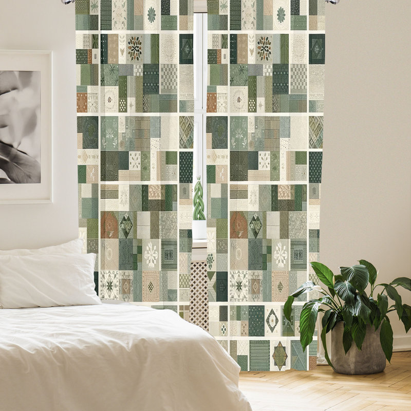 Paire de rideaux East Urban Home, L 56 po x L 63 po
