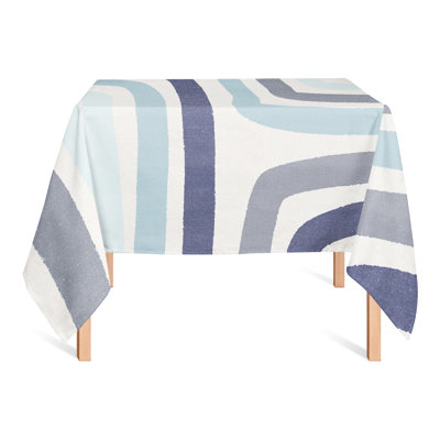 Abstract Blue Stripes Tablecloth