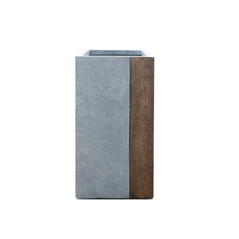 Boîte à fleurs en béton Wylies, H 28 po x l 14 po x P 14 po