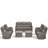 7-Piece Outdoor Courtyard Sofa Conversation Set With Ottomans-831453747-831453740