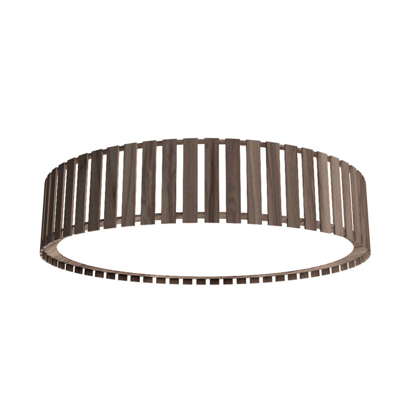 Plafonnier encastré 1 lumière DEL Ripado, Noyer américain, H 5,85 po x l 27,3 po x P 27,3 po