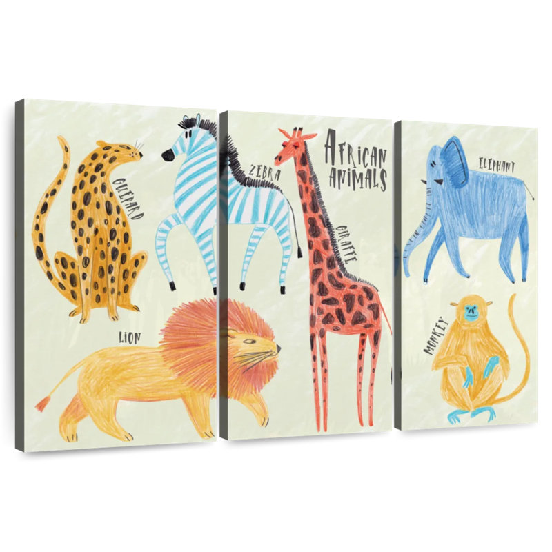 Charte des animaux du safari Brampt, H 20 po x l 33 po