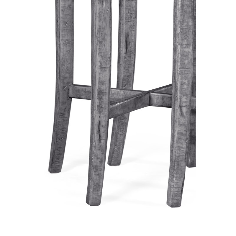 Casually Country Solid Wood Nesting Cocktail Table, Antique Dark Gray