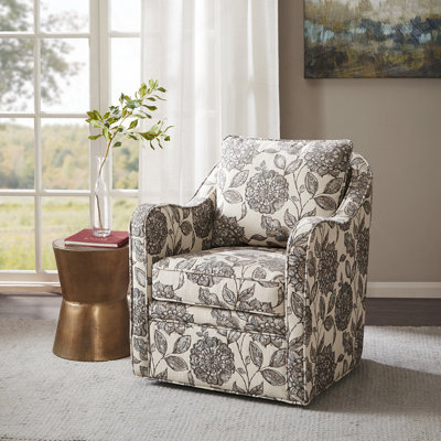 Fauteuil demi-tonneau pivotant rembourré, entièrement assemblé