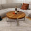 Table basse en grain de bois moderne - multifonctionnelle, pieds en métal argenté, plateau en MDF facile à nettoyer, assemblage rapide