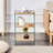 Simple and Generous Three - level Bedside Table with Storage Function, MDF Board Surface and Transparent Tempered Glass, Ideal for Multiple Spaces.-1339206476