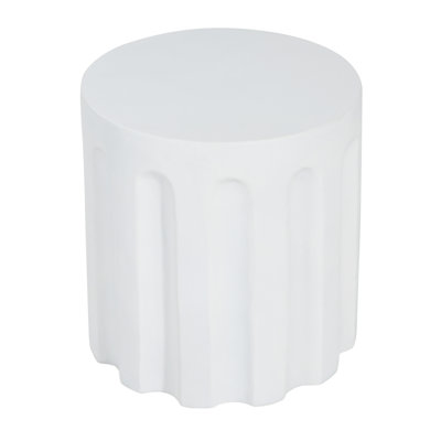 Table d'appoint d'extérieur en béton blanc