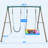 440lbs 2 Seat Swing Sets For Backyard, 1 Platform Swing And 1 Belt Swing 
