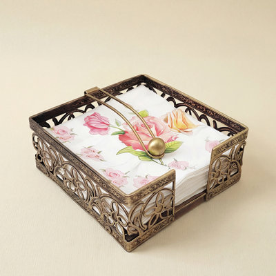 Metal Floral Napkin Holder