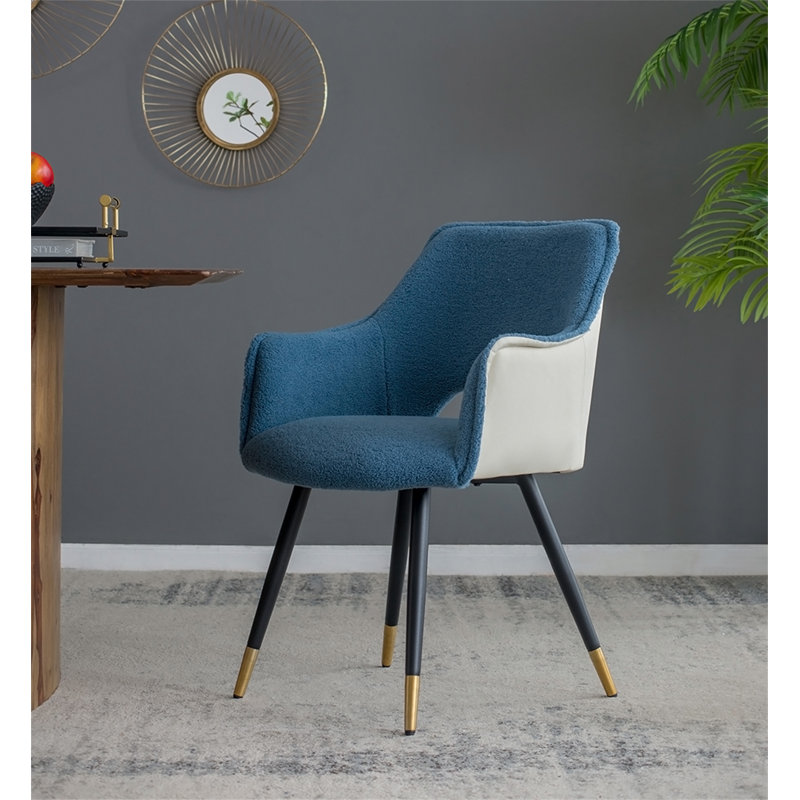 Ensemble de 2 chaises d'appoint en tissu bleu