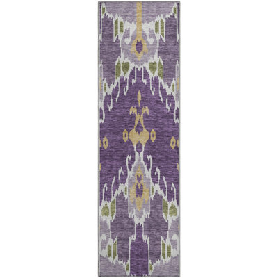 Premium Machine Washable Prisco Purple Rug