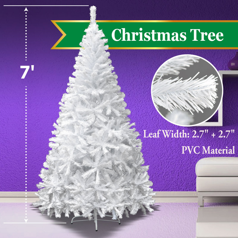 Arbre de noël artificiel pin blanc fort 7 pi