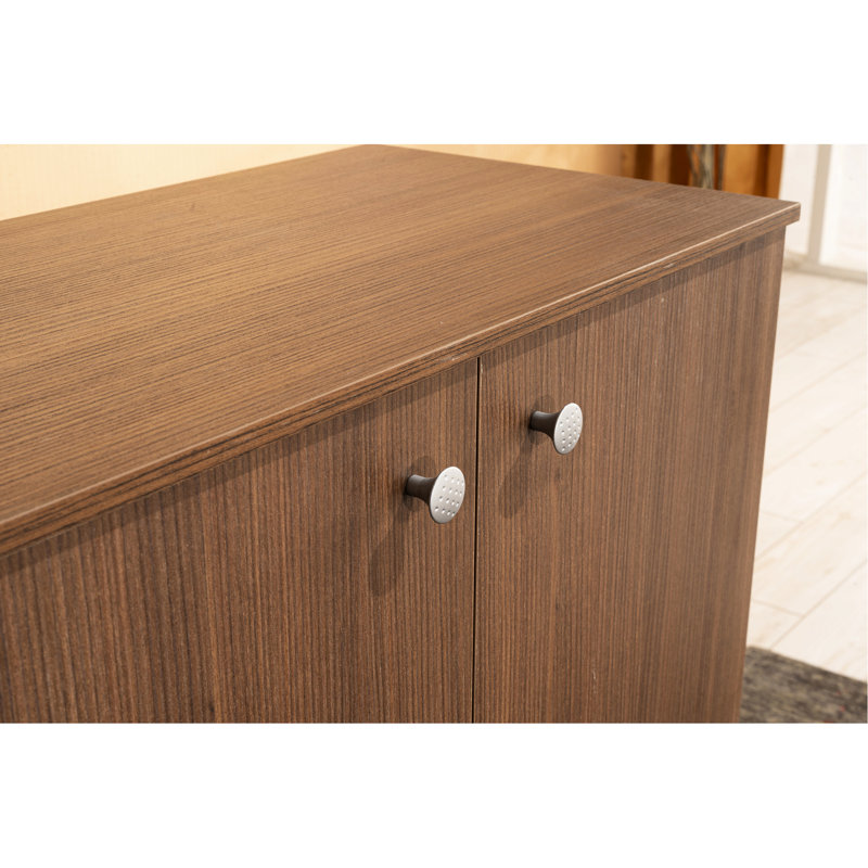 3 Tier Shoe Cabinet In Walnut, Wood, 26.31 In. Depth X 36.36 Width 12.97 Height, 35.02 Lb Storage, Walnut Wood Finish, 26.31" D 36.36" W 12.97" H,