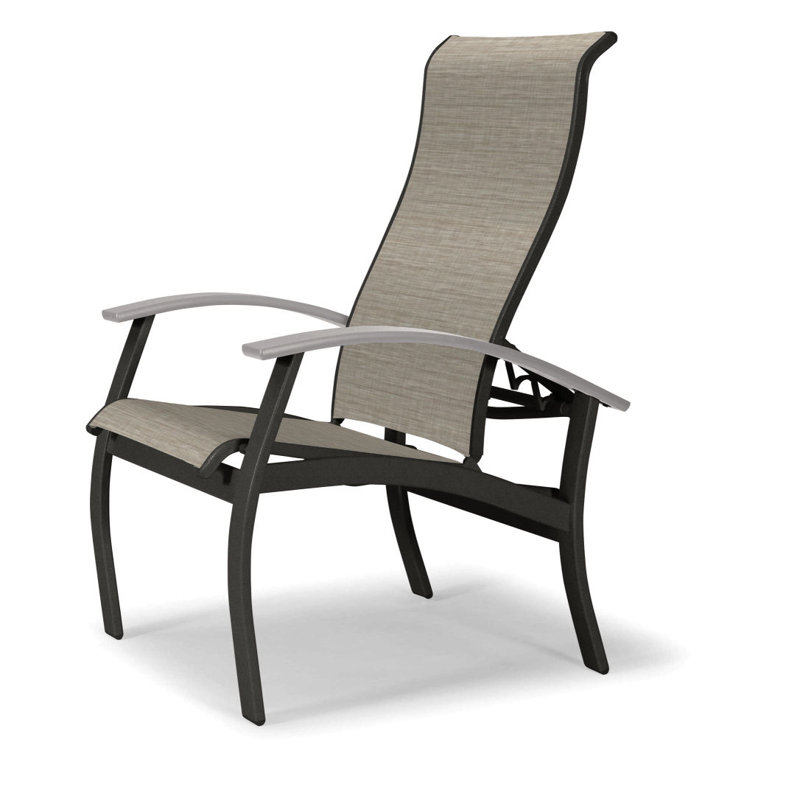 Chaise de patio Askar, Blanc, Bristol taupe Sunbrella®, Graphite texturé
