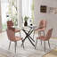 Ensemble de salle à manger à piédestal carré avec chaises en velours-279129062-279129048