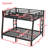 Metal Full XL Over Queen Bunk Bed for Teens & Adults, Space-Saving Design, No Box Spring Needed, Black Frame