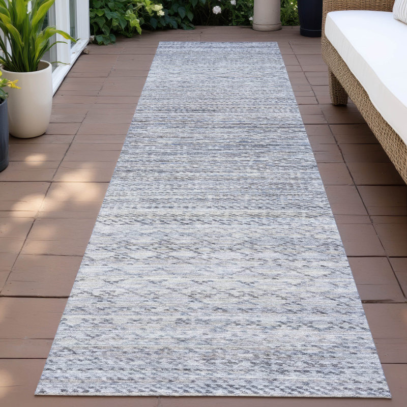 Machine Washable Indoor/Outdoor Colman ACN2150 Striped Rug, Runner 2'3" x 7'6"