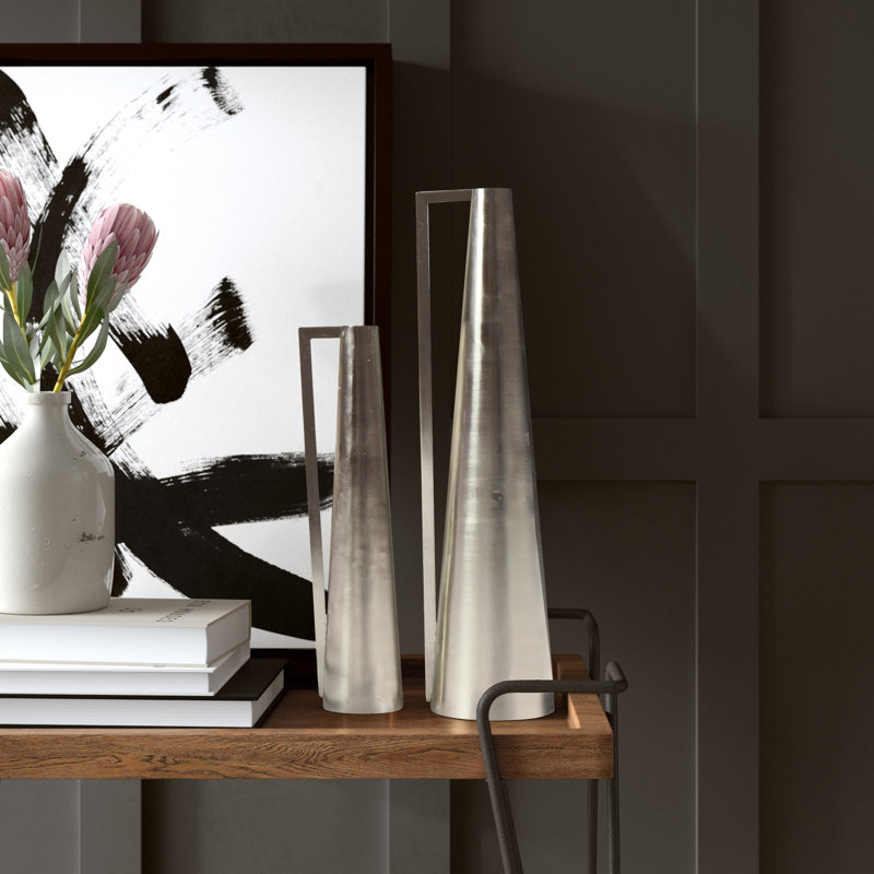 Ensemble de vases de table effilés en métal 2 pièces Fratar