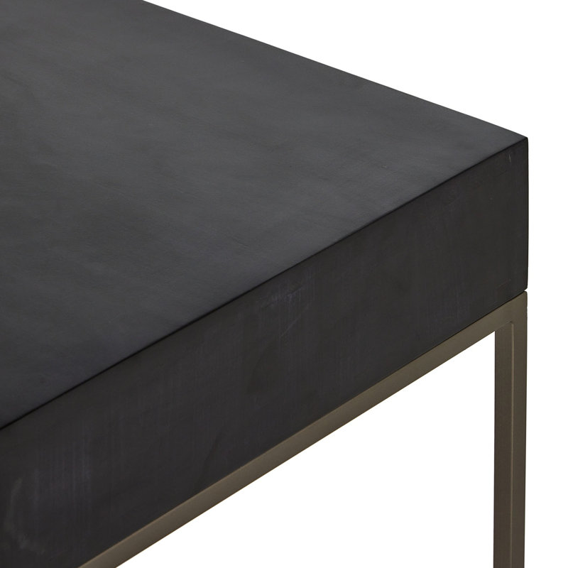 Trey Desk System With Wide Filing Cabinet,  Black Wash Poplar