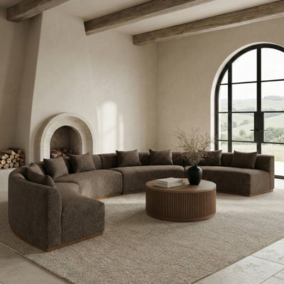 Canapé modulaire en tissu de chenille rembourré 2 pièces 182,5 po Avanti
