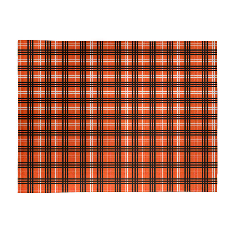 Tapis à carreaux orange, Rectangle 8 pi x 10 pi
