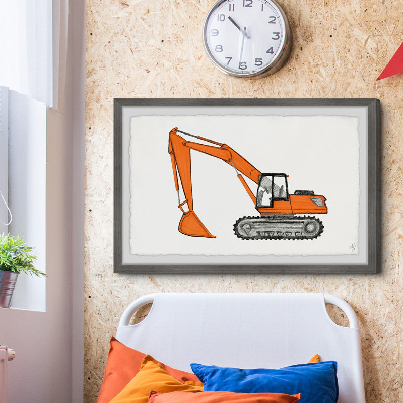 «Burkeville Excavator Truck», reproduction encadrée, H 16 po x l 24 po x P 1,5 po