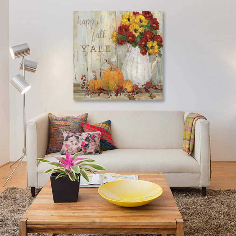 « citrouille patch ii », reproduction d’impression sur toile, H 26 po x l 26 po x P 1,5 po, Pas de tapis, Toile tendue