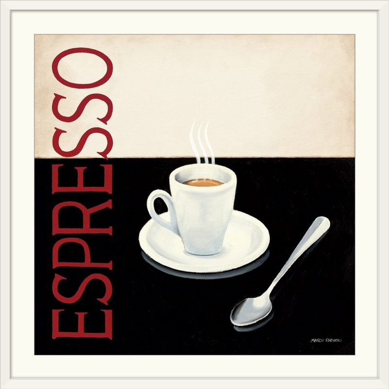 « cafe moderne iv », impression, H 20" x l 20" x P 1", Cadre blanc