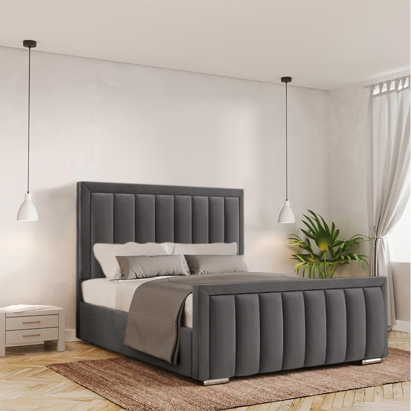 Bhopal Upholstered Ottoman Storage Bed, Small Double (4'), Asphalt