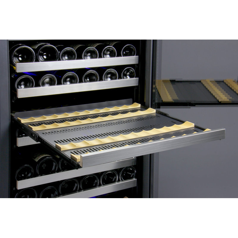 Allavino Dual Zone 23.5'' 172 Bottle Wine Refrigerator, Stainless Steel/Black, Left