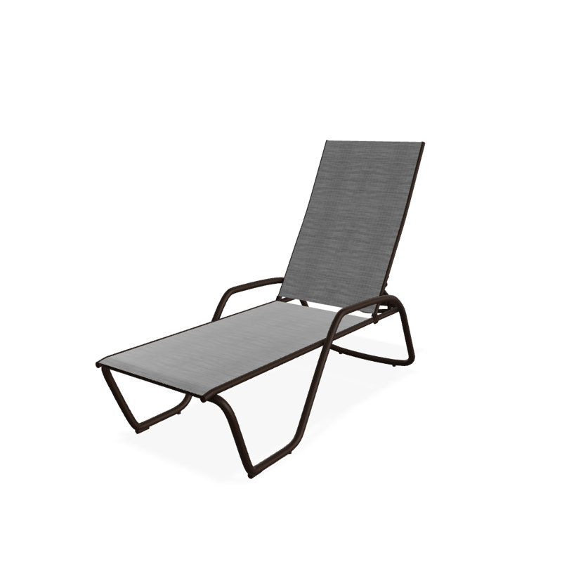 Outdoor Rust-Resistant Metal Chaise Lounge, Textured Kona, Collect Charcoal
