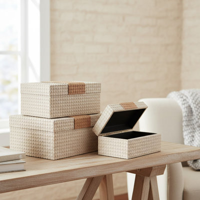 Haight Woven Storage Box Set Of 3 2-Tone