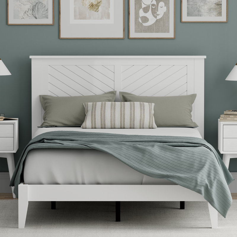 Palmdale Solid Wood Platform Bed, Full, White